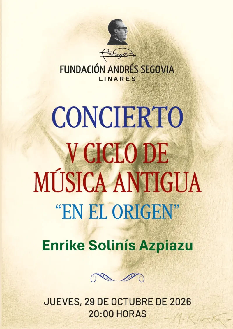 Programa de mano, portada – V Ciclo de Música Antigua, Enrike Solinís, 29 de octubre de 2026