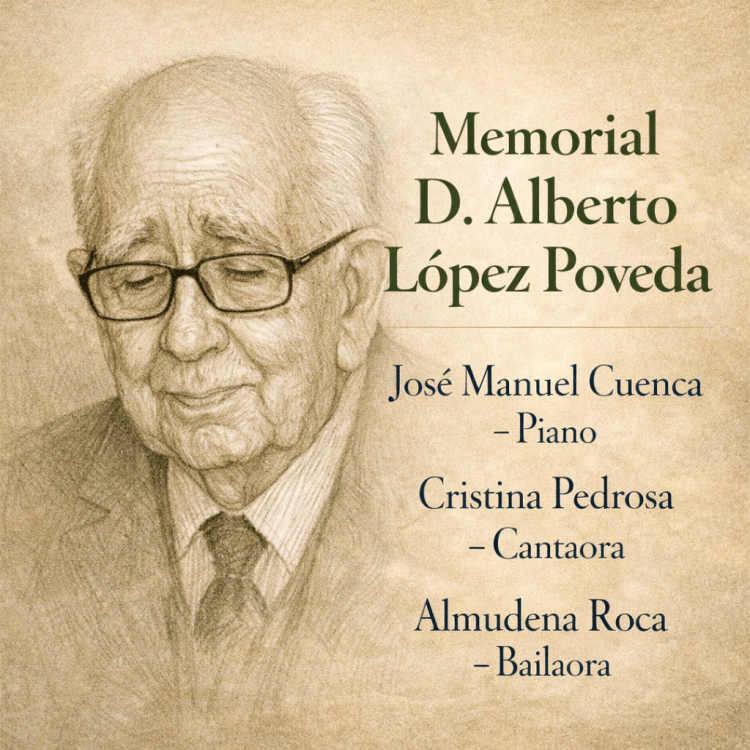 Memorial D. Alberto López Poveda con José Manuel Cuenca al piano, Cristina Pedrosa cantaora y Almudena Roca bailaora en concierto en la Fundación Casa Museo Andrés Segovia de Linares