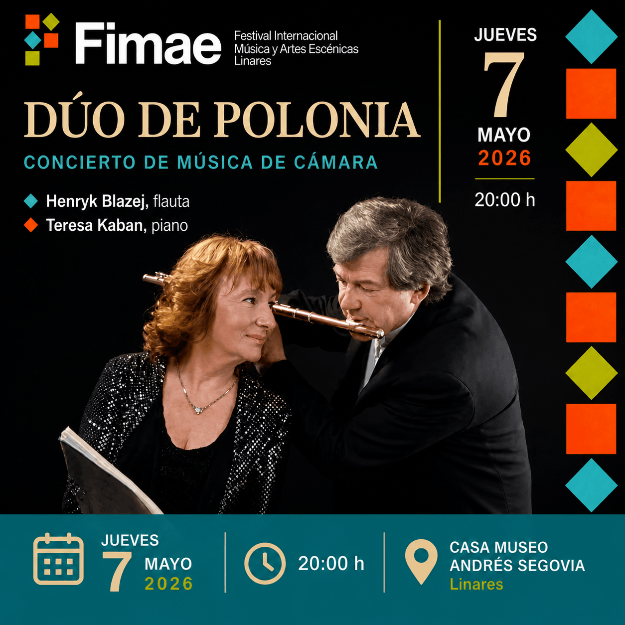 Dúo de Polonia: Henryk Blazej y Teresa Kaban en concierto