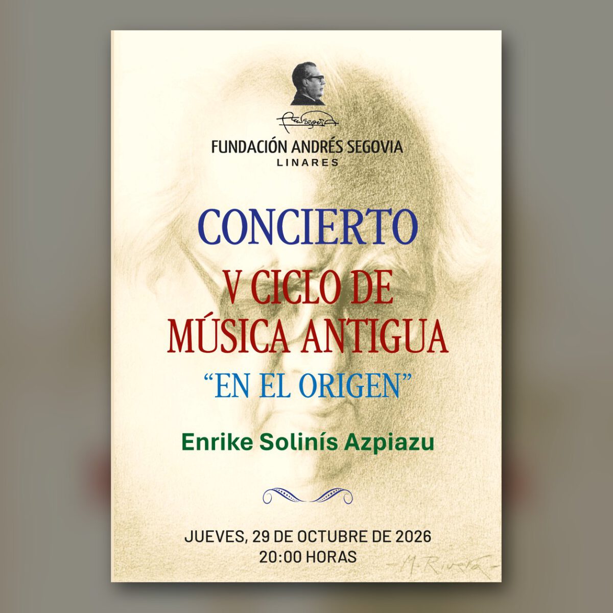 V Ciclo de Música Antigua «En el origen»: Enrike Solinís – 29 de octubre de 2026