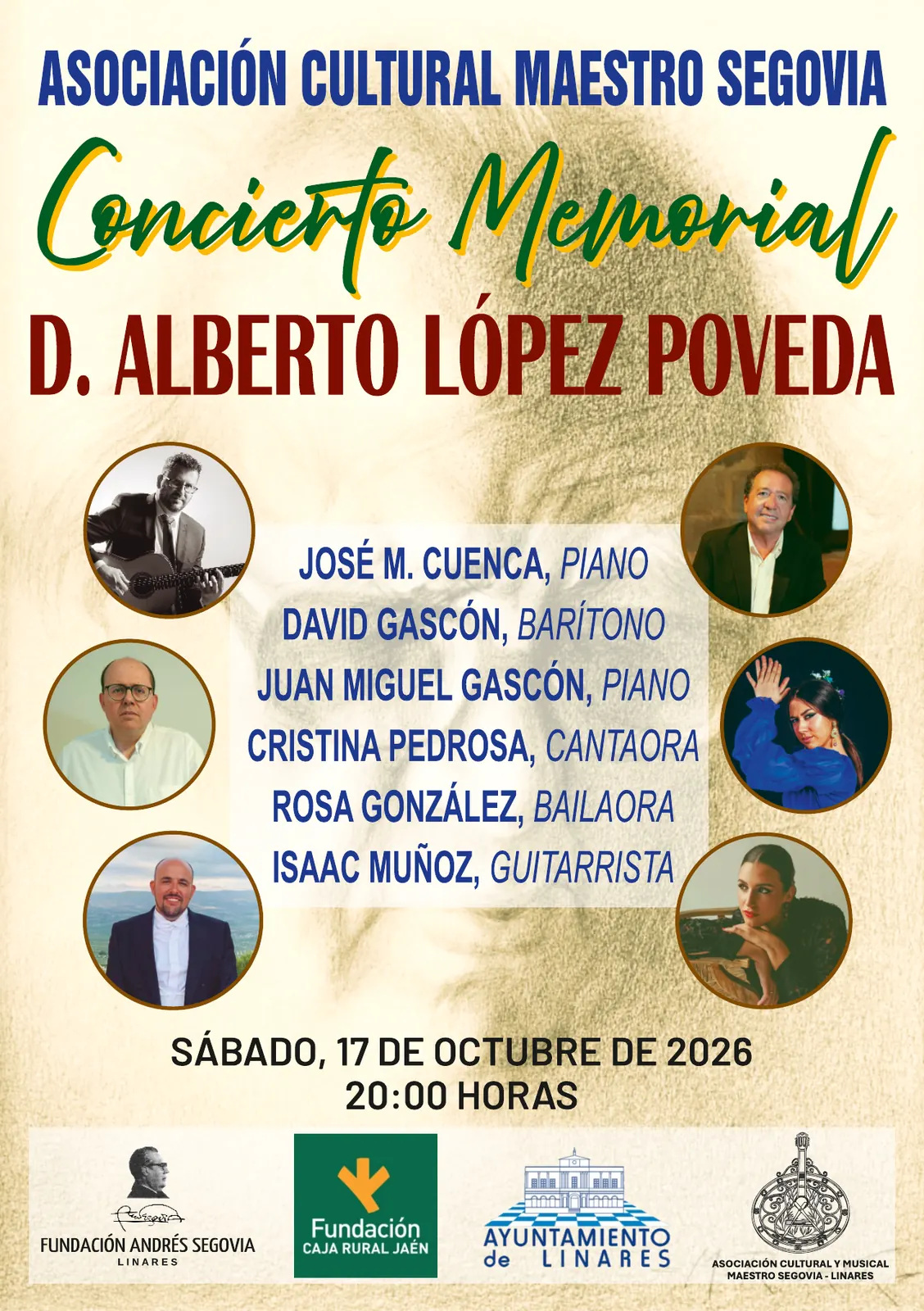 Programa de mano, portada – Concierto Memorial D. Alberto López Poveda, 17 de octubre de 2026
